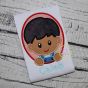 Oval Farm Boy Applique | Machine Embroidery Designs by JuJu