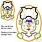 Oval Frankenstein Bride Applique | Machine Embroidery Designs by JuJu