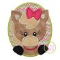 Oval Horse Girl Applique | Machine Embroidery Designs by JuJu