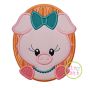 Oval Pig Girl Applique | Machine Embroidery Designs by JuJu