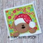 Munchkyms Peeking Santa Bear Applique | Machine Embroidery Designs by JuJu