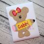 Pencil Bear Girl Applique | Machine Embroidery Designs by JuJu
