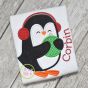 Penguin Hugging Ornament Boy Applique | Machine Embroidery Designs by JuJu