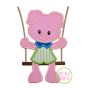 Piggy in the Swing Boy Applique | Machine Embroidery Designs by JuJu