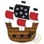 Pirate Ship Applique | Machine Embroidery Designs by JuJu