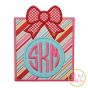Christmas Present Monogram Applique Frame | Machine Embroidery Designs by JuJu