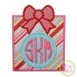 Christmas Present Monogram Applique Frame | Machine Embroidery Designs by JuJu