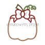 Pumpkin Bow Applique | Machine Embroidery Designs by JuJu