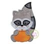 Raccoon with Pumpkin Boy Applique | Machine Embroidery Designs by JuJu