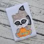 Raccoon with Pumpkin Boy Applique | Machine Embroidery Designs by JuJu