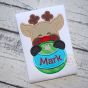 Reindeer Boy Ornament Peeker Applique | Machine Embroidery Designs by JuJu
