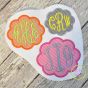 Scalloped Oval Monogram Frame Applique | Machine Embroidery Designs by JuJu