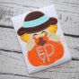 Scarecrow Boy Pumpkin Peeker Applique | Machine Embroidery Designs by JuJu