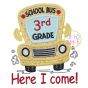 School Bus Grades 3rd Applique | Machine Embroidery Designs by JuJu