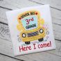School Bus Grades 3rd Applique | Machine Embroidery Designs by JuJu