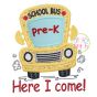 School Bus Grades Pre-K Applique | Machine Embroidery Designs by JuJu