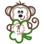 Shamrock Monkey Boy Applique | Machine Embroidery Designs by JuJu