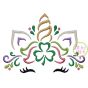 Unicorn Horn with Shamrock Embroidery | Machine Embroidery Designs by JuJu