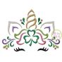 Unicorn Horn with Shamrock Embroidery | Machine Embroidery Designs by JuJu