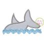 Shark in Water Applique | Machine Embroidery Designs by JuJu