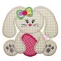 Sitting Bunny Egg Girl Applique | Machine Embroidery Designs by JuJu