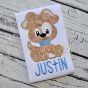 Sitting Dog Boy Applique | Machine Embroidery Designs by JuJu