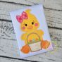 Sitting Duck Basket Girl Applique | Machine Embroidery Designs by JuJu