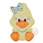 Sitting Duck Girl Applique | Machine Embroidery Designs by JuJu