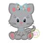 Sitting Kitty Girl Applique | Machine Embroidery Designs by JuJu