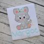 Sitting Kitty Girl Applique | Machine Embroidery Designs by JuJu