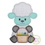 Sitting Lamb Basket Boy Applique | Machine Embroidery Designs by JuJu