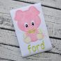 Sitting Pig Boy Applique | Machine Embroidery Designs by JuJu