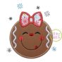 Snowflake Gingerbread Girl Applique | Machine Embroidery Designs by JuJu