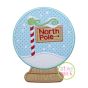 Snow Globe North Pole Applique | Machine Embroidery Designs by JuJu