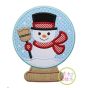 Snow Globe Snowman Applique | Machine Embroidery Designs by JuJu