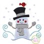 Snowman and Bird Applique | Machine Embroidery Designs by JuJu