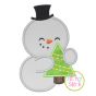 Snowman Hugging Tree Boy Applique | Machine Embroidery Designs by JuJu