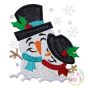Snowman Love Couple Applique | Machine Embroidery Designs by JuJu