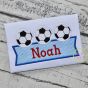 Soccer Ball Trio Banner Applique Design | Machine Embroidery Designs by JuJu