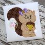 Squirrel Acorn Girl Applique | Machine Embroidery Designs by JuJu