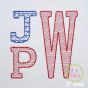 Stacked Serif Patriotic Motif Embroidery Monogram Font | Machine Embroidery Designs by JuJu