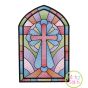 Itch 2 Stitch Stained Glass Cross Sketch Digital Embroidery Machine Designs by JuJu