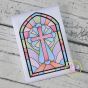 Itch 2 Stitch Stained Glass Cross Sketch Digital Embroidery Machine Designs by JuJu