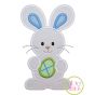 Standing Bunny with Egg Boy Applique | Machine Embroidery Designs by JuJu