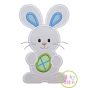 Standing Bunny with Egg Boy Applique | Machine Embroidery Designs by JuJu
