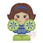 Standing Cheerleader Applique | Machine Embroidery Designs by JuJu