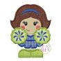 Standing Cheerleader Applique | Machine Embroidery Designs by JuJu