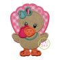 Standing Turkey Girl Applique | Machine Embroidery Designs by JuJu