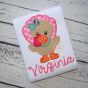 Standing Turkey Girl Applique | Machine Embroidery Designs by JuJu