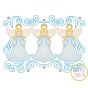 Super Swirly Angel Trio Sketch Embroidery | Machine Embroidery Designs by JuJu